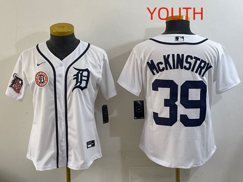 Youth Detroit Tigers #39 Mckinstry White Game Nike MLB Jersey style 0010